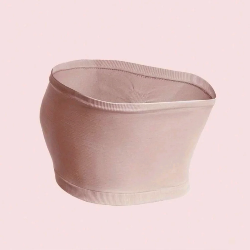 Dusty Pink Bandeau Strapless/Wireless Bra With Uniboob Separation